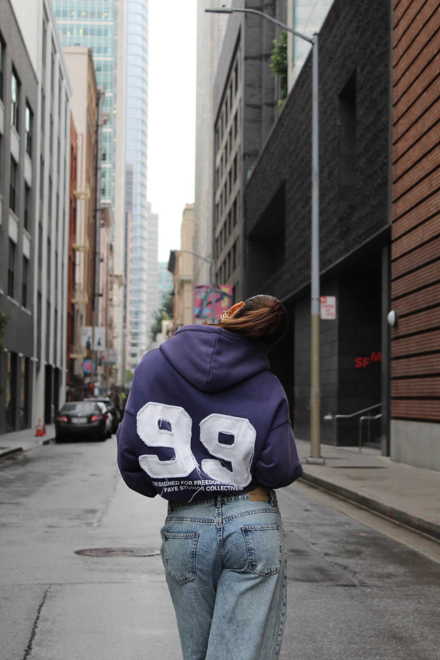 99 HOODIE BLUE WHITE
