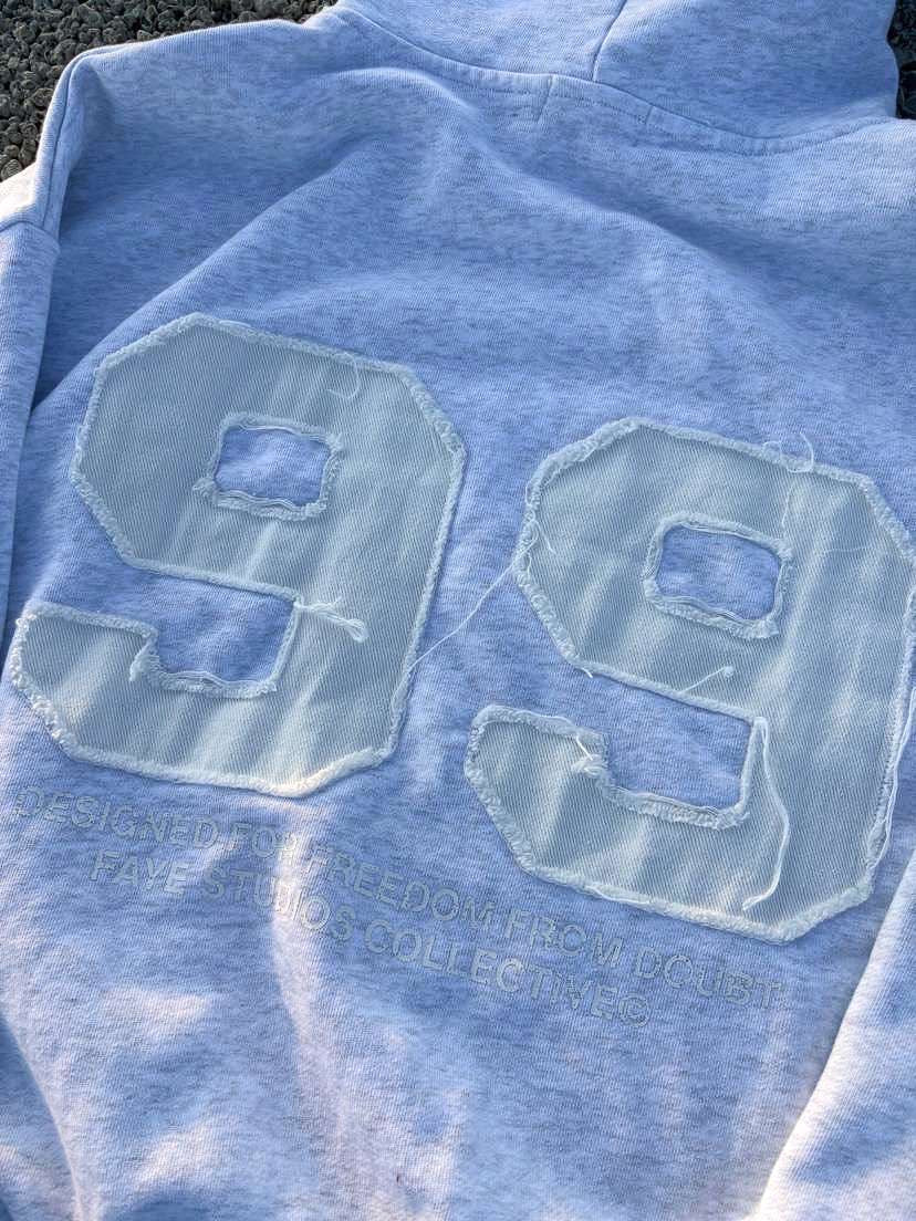 99 HOODIE GREY WHITE