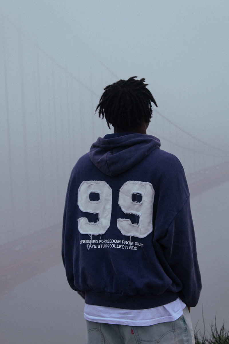99 HOODIE BLUE WHITE