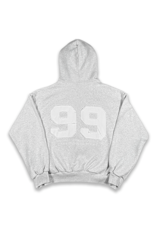 99 HOODIE GREY WHITE