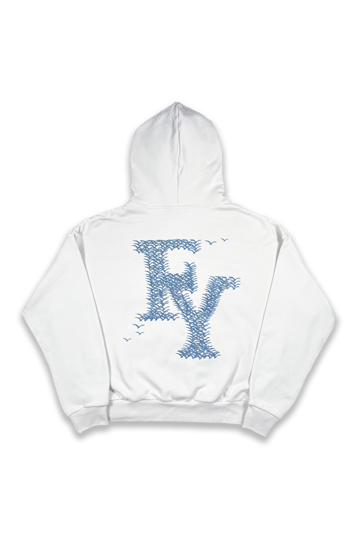 FY BIRD HOODIE CREAM BLUE