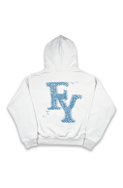 FY BIRD HOODIE CREAM BLUE