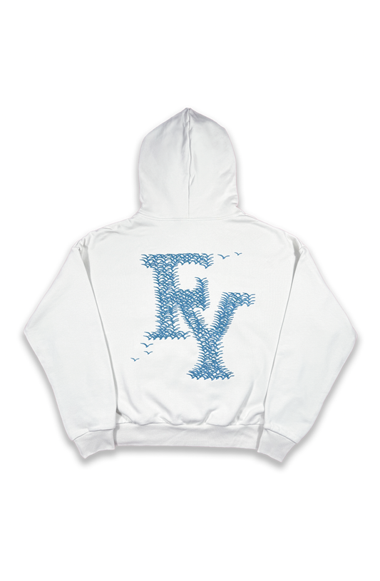 FY BIRD HOODIE CREAM BLUE